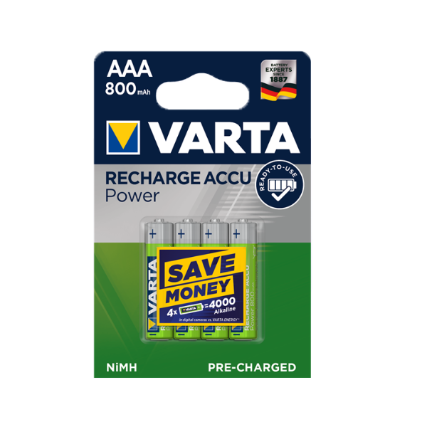 Piles rechargeables AAA 800 MAH - Varta - x 4 Varta