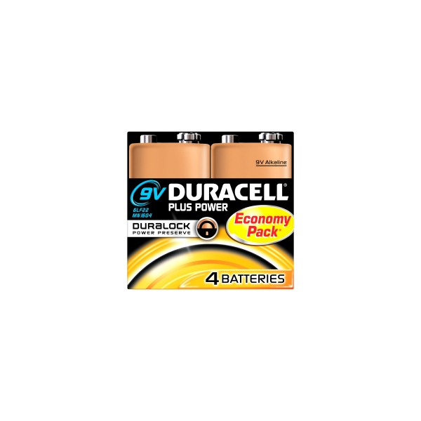 Pile alcaline Duracell Plus Power 6Lr61 9V (Blister 1 pile) [E3-38004]
