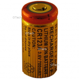 Batterie photo numerique type CR-123 Li-ion 3.7V 600mAh