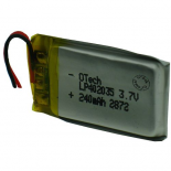 Batterie OTech 1ICP5/21/31 (mm: 4.12x20.77x30.70) sortie fil 3.7V Li-Po 240mAh